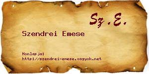 Szendrei Emese névjegykártya